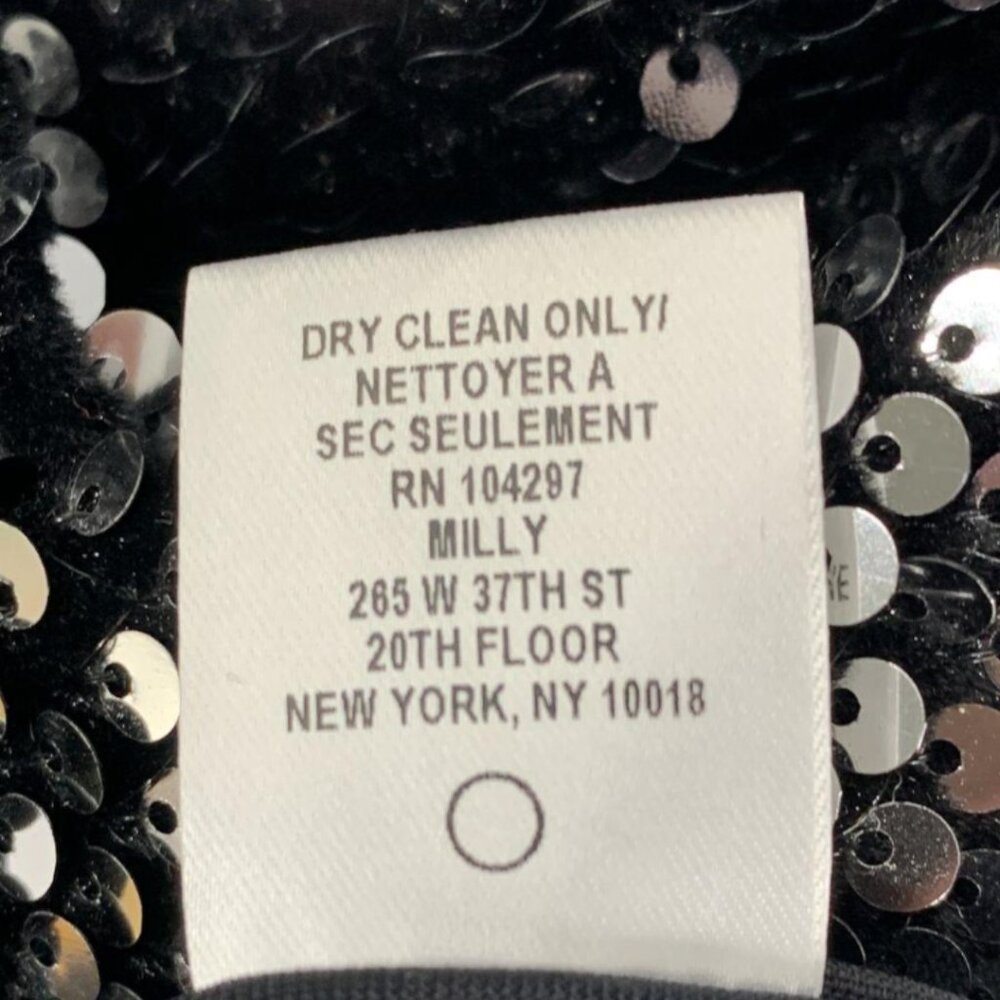 Millie Black Long Sleeved Sequin Turtleneck Mini Dress Womens Size 6 - Picture 8 of 12